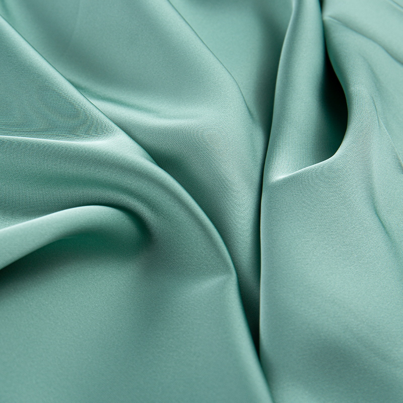 HY386 172GSM Imitation Acetate Double Green Satin Chiffon Fabric, Imitation Silk Fashion Fabric