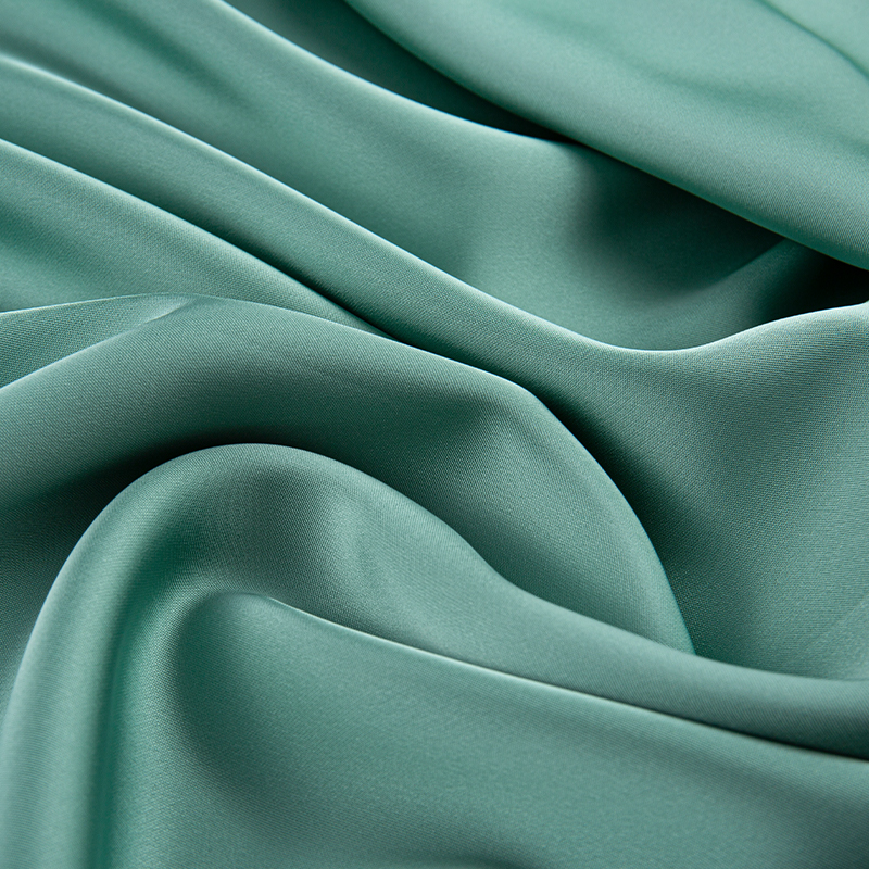 HY386 172GSM Imitation Acetate Double Green Satin Chiffon Fabric, Imitation Silk Fashion Fabric