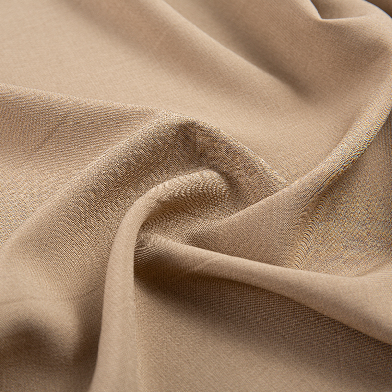 DS675 221GSM Imitation acetate Lelis 2/2 Light Brown twill Polyester fabric for business casual wear and trousers