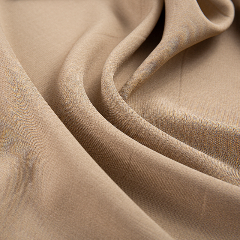 DS675 221GSM Imitation acetate Lelis 2/2 Light Brown twill Polyester fabric for business casual wear and trousers