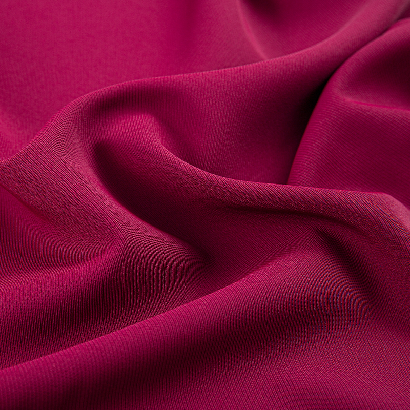 DS382 red 272GSM Dull matte filament twill fabric, polyester four-sided stretch, skin-friendly drape, wrinkle-resistant and wear-resistant