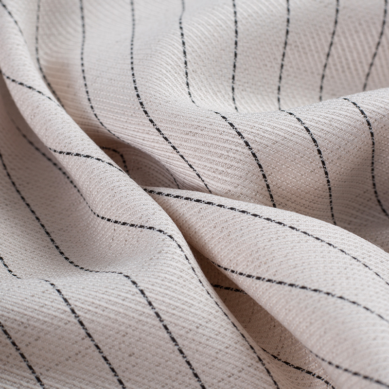 HY529-Linen Lauris Black Silk Strips Lyocell Fabric