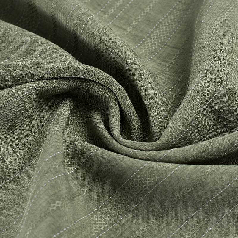 HY557-Rayon 136GSM 99%P 1% Rayon Diamond Alternating Thickness Stripe Lyocell Fabric
