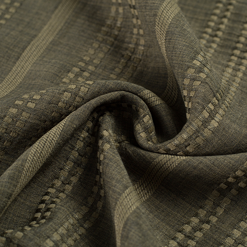 HY583 135GSM 100% Polyester High-Elastic Horizontal Stripe Textured-Yarn Lyocell Fabric